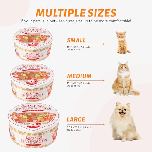 Ramen Noodle Cute Cat Bed,Soft Warm Washable Kitten Bed - view 6