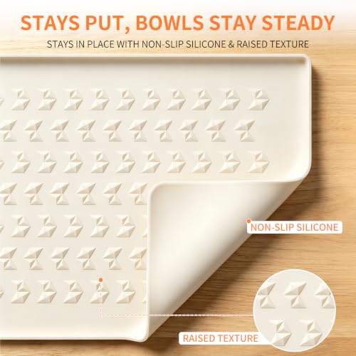 Silicone Pet Feeding Mat, Dog Cat Food Water Bowl Mat, Raised Edge Non-Slip - view 4