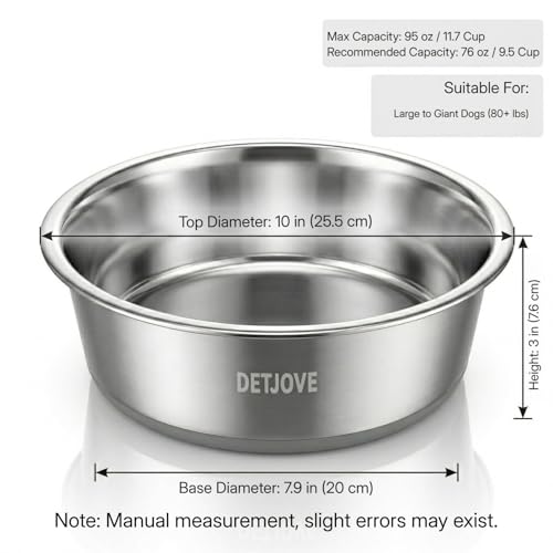 Non-Slip Stainless Steel Dog Bowls, 95 oz / 11.7 Cup, 2 Pack - view 2