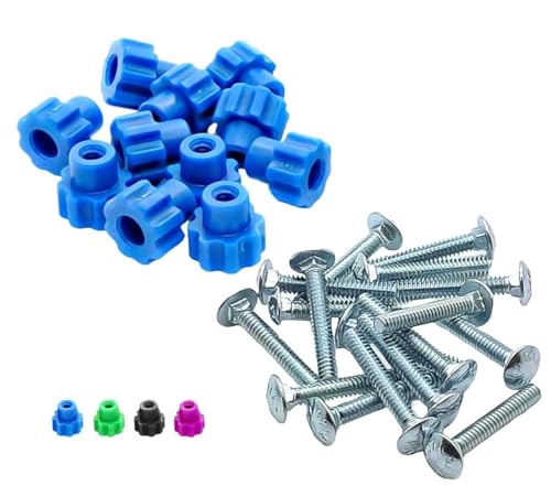 Pet Carrier Fasteners - Blue 16 Pack (Medium 1-1/4" Bolts)