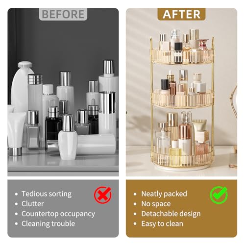 360° Rotating Makeup Organizer, Large Capacity Skincare & Cosmetics Storage - view 2