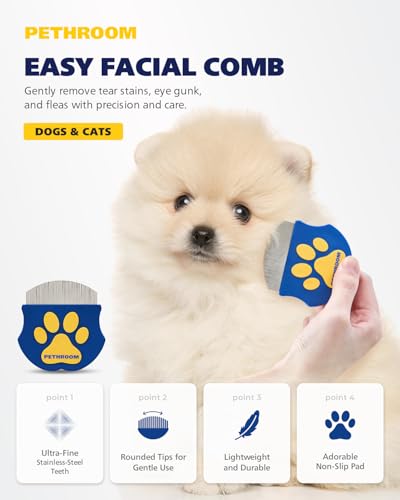 Professional Eye Comb for Pets, Stainless Steel Tear Stain Remover - view 2