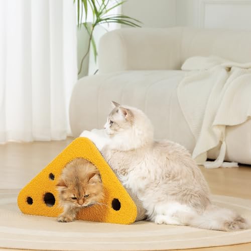 360° Reversible Cat Scratching Post, Cat Scratchers Indoor Cats, Premium Cardboard Cat Scratching Board with Cute Cheese Design and Multiple Scratching Angles, Large - view 4