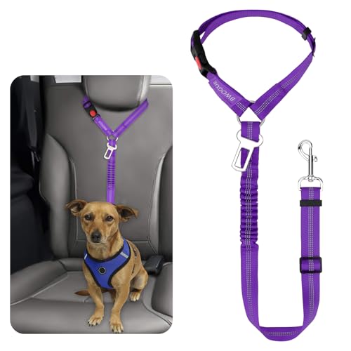 Dog Seat Belt for Car, Headrest Restraint Reflective Bungee, 1 Pack