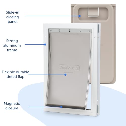Freedom Aluminum Pet Door, Vinyl Flap, Up to 220 lb, X-Large, White - view 3