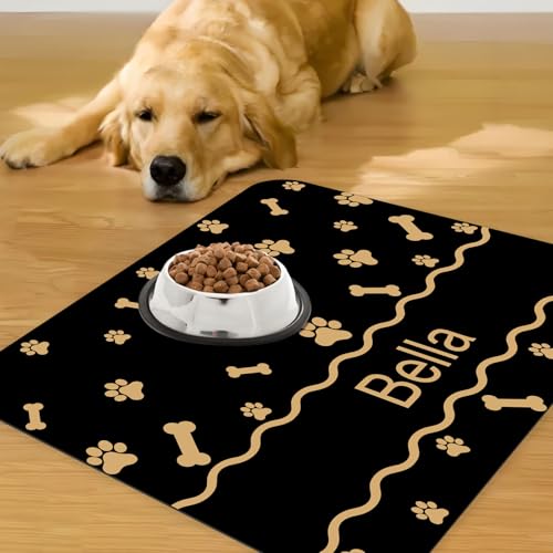 Personalized Dog Cat Food Mat Non-Slip Custom Dog Feed Placemat Water Absorbent Customized PU Mats for Pet Food and Water-Style5 - view 5