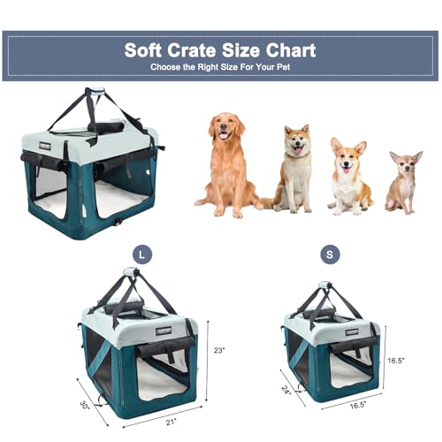 3 Door Soft Dog Crates Kennel, Collapsible Travel Pet Carrier - view 3