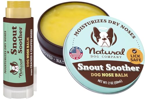 Snout Soother Bundle, Includes 2oz Tin + 0.15oz Stick, Dog Nose Balm for Chapped, Crusty and Dry Dog Noses, Organic, All Natural Ingredients, Packaging May Vary