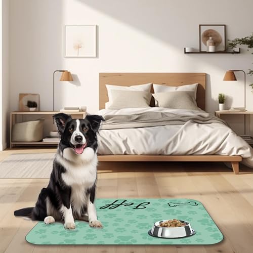 Personalized Pet Food Mat Custom Dog Cat Feeding Wateproof Mats Customized Non Slip Water Bowl Placemats for Floor-Name - view 5