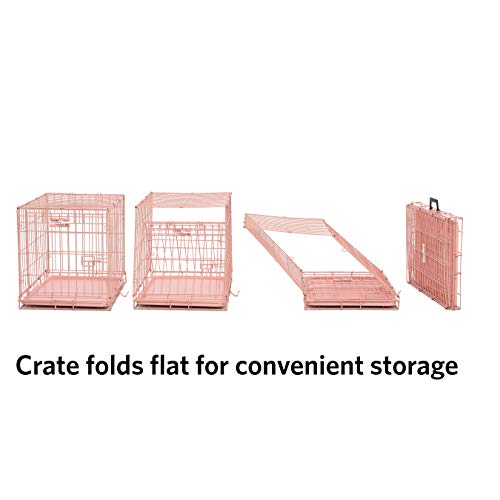 Pink Fashion iCrate Starter Kit, 24-inch Dog Crate Bundle for Small Dogs, Includes Crate, Pet Bed, 2 Bowls and Privacy Cover - view 6