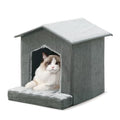 Cat Beds for Indoor Cats,Cat Houses,Cat Cave with Orthopedic Cushion,Foldable Cat Condos,Hideaway,Shelter,Gray Cat Tent for Small Dogs and Rabbit,Squirrel