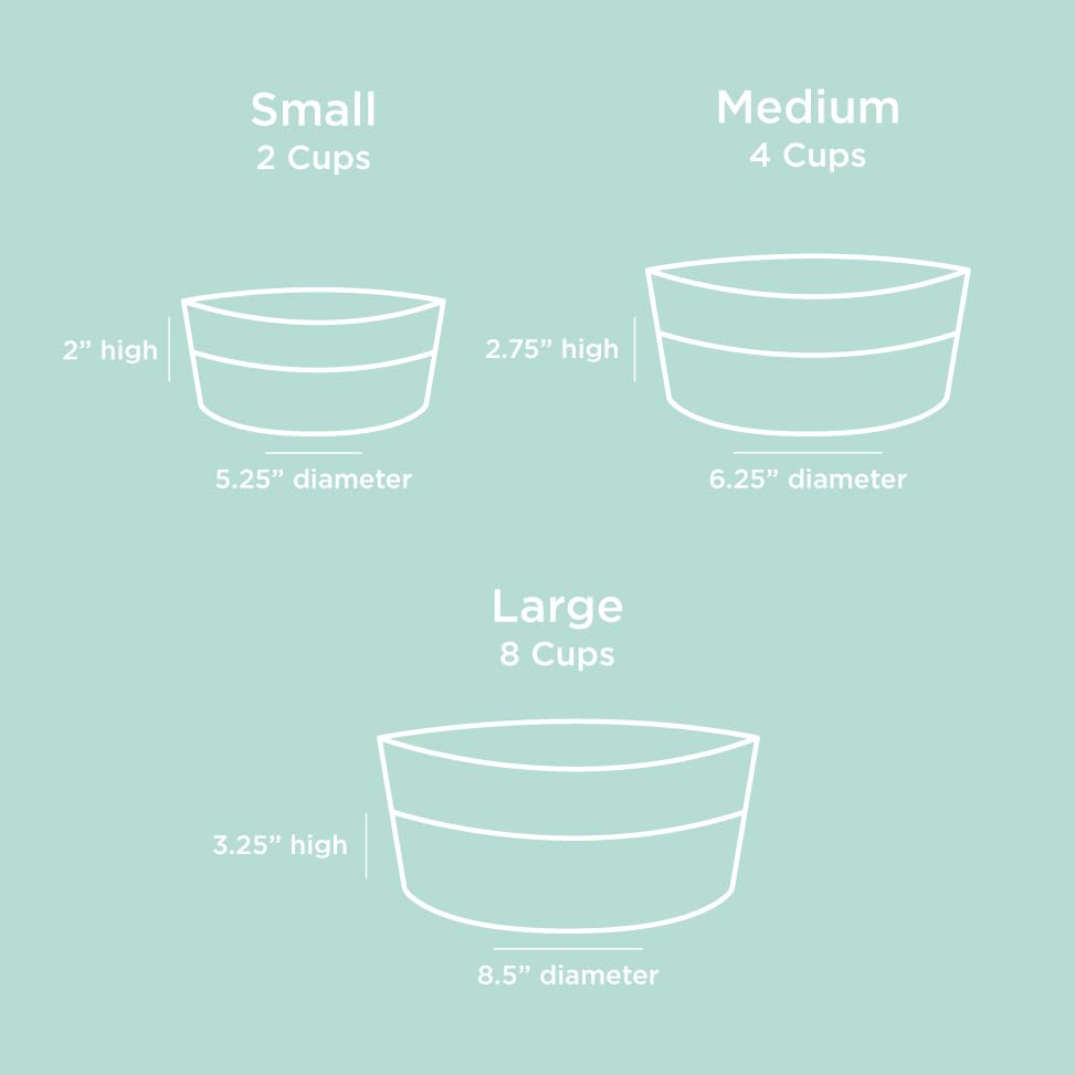 Dipper Ceramic Dog Bowl for Small and Large Breeds - Heavyweight and Durable Pet Food and Water Dish Crock, Dishwasher Safe, Modern (Light Grey, Medium) - view 2