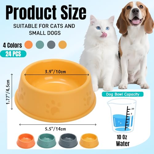 24 Pack Plastic Dog Bowl, 10 Oz Dog Cat Party Supplies - view 2