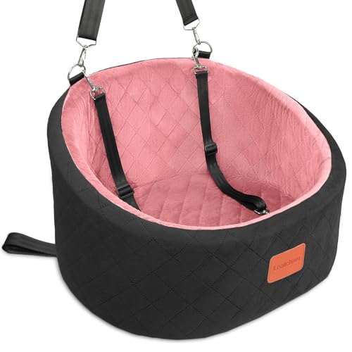Dog Car Seat for Small Dogs Up to 30 Lbs with 2 Safety Dog Leashes