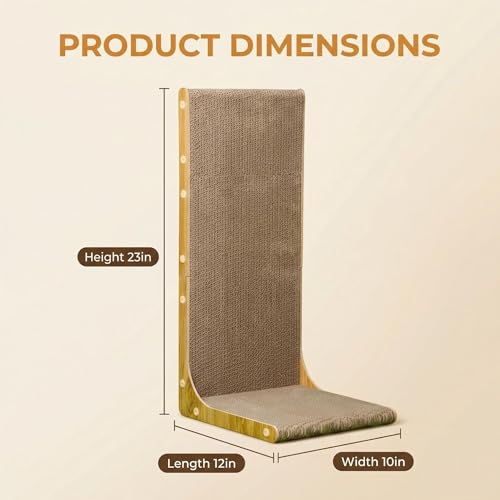 3-Pack Cardboard Cat Scratcher for Indoor Cats, 23 Inch L Shaped Vertical Cat Scratching Post, Cat Scratching Board for Wall and Couch, Large - view 5