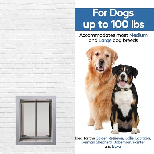Performance Wall-Mount Pet Door, Silver, Large, Up to 100 lbs - view 4