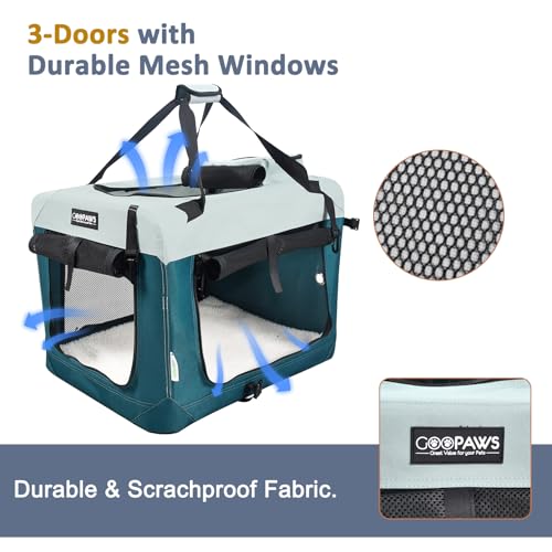 3 Door Soft Dog Crates Kennel, Collapsible Travel Pet Carrier - view 2