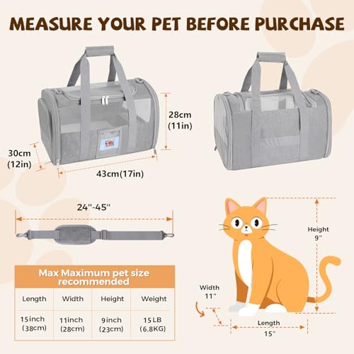 Soft-Sided Cat Carrier,Pet Travel Bag (Up to 16 Lbs) - view 2