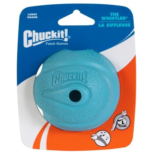 Chuckit! The Whistler Ball Dog Toy, Large 3 Inch, for Dogs 60-100 Pounds