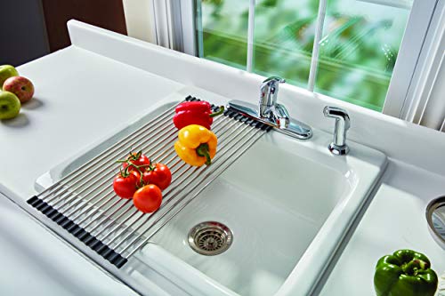 Over The Sink Dish Drying Rack Rolling Stainless Steel - view 3