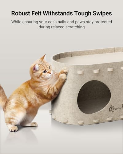 Cat House for Indoor Cats, Peekaboo Cat Bed Cave, Cream - view 5