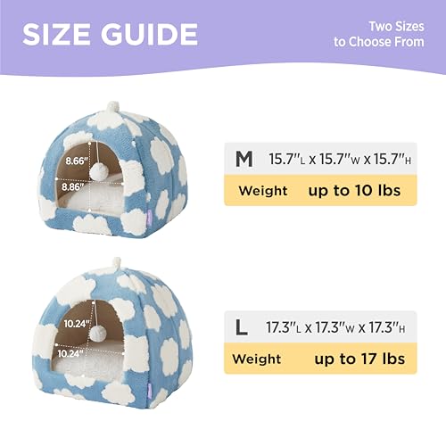 Lesure 2in1 Cute Cat House for Kitten with Washable Cushioned Pillow,16in - view 4