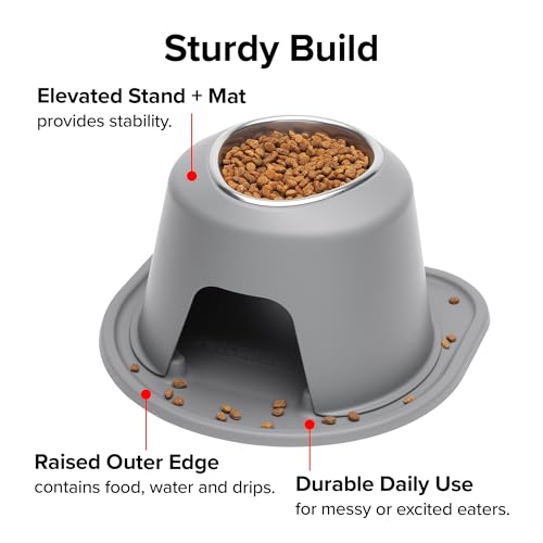 Single High Pet Feeding System - Raised Dog/Cat Bowl - 4" High Stand Dark Grey (SH1604DGDG) - view 6