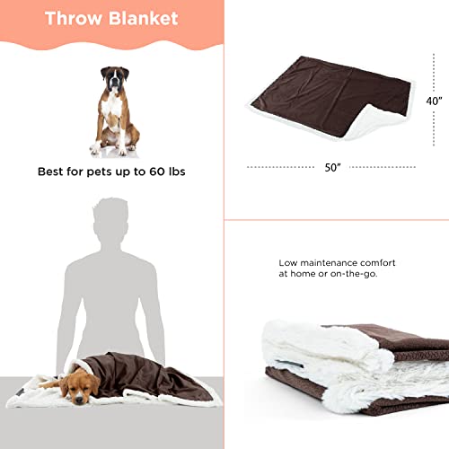 Premium Self-Warming Ilan Microfiber Faux Fur Pet Throw Blanket 40x50 in Brown - view 5