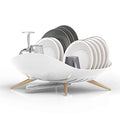 Self-Draining Dish Drying Rack, White - Wide