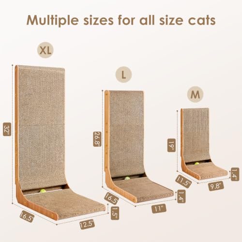 Cardboard Cat Scratcher for Indoor Cats, 26.8 Inch, Brown - view 6