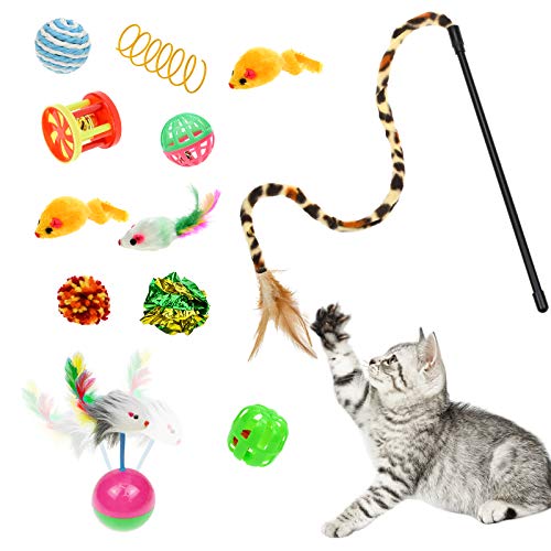 Cat Toys Kitten Toys Set, Collapsible Cat Tunnels for Indoor Cats, Interactive Kitty Toys Cat Feather Toy Fluffy Mouse Crinkle Balls 3 Way Tube Tunnel Toys for Puppy Kitty Kitten - view 4