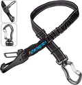 Dog Seatbelt, Updated Adjustable Harness Reflective Bungee Dog Car Seat Belt with Aviation Aluminum Alloy Rotatable Carabiner, Hook & Buckle