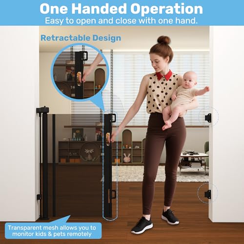 Retractable Baby Gate for Stairs & Doorways, Dog Pet Gate - view 6