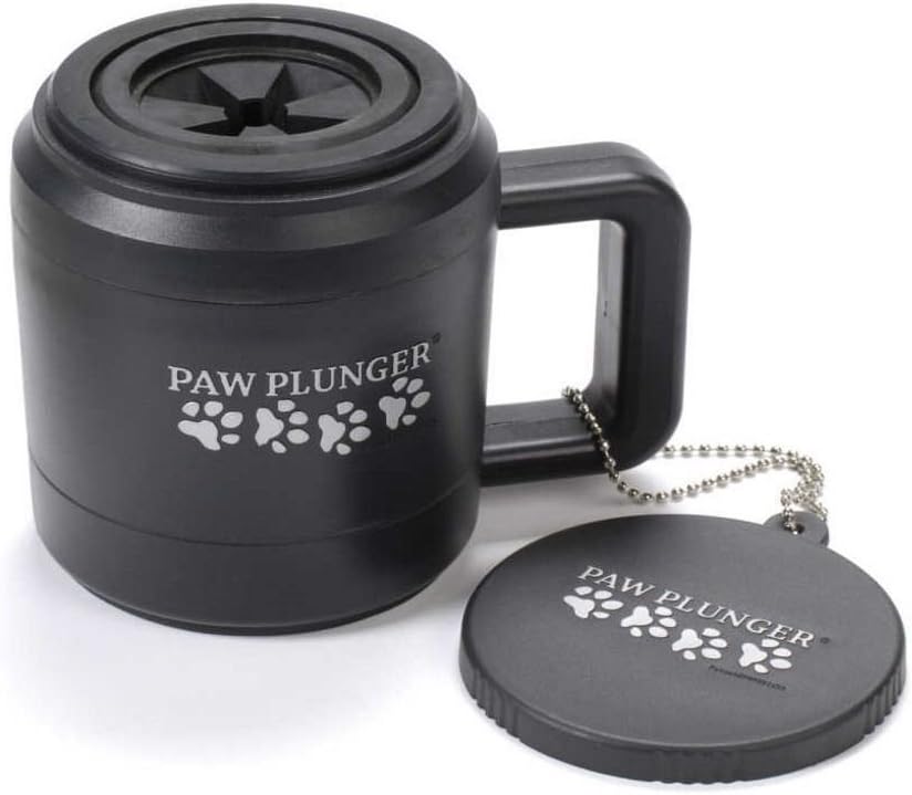 Dog paw cleaner - dog and puppy essentials - portable dirty paw washer - ideal for medium dogs - black