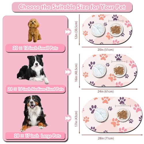 Cat Food Mat Small - 20''x12'' Absorbent Cat Feeding Mat, Pet Water Mats Protect Floor, No Stains Quick Dry Pet Placemats for Food and Water Bowl, Non-Slip Base Cats Bowl Mats for Messy Drinkers - view 4