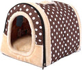 Indoor Dog House Soft Warm Cat Cave, Portable Foldable Pet Bed, Washable Removable Cushion for Cat and Small Dogs, Outdoor Igloo Dog Cat House
