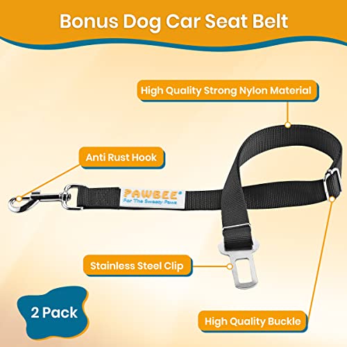 2-Pack Dog Seat Belts for Cars - Adjustable Nylon Car Harness with Stainless Hooks, Safety Seatbelt Harnesses for Dogs, Durable Dog Car Seat Belt Clip, Essential Travel Accessories for Pets - view 2