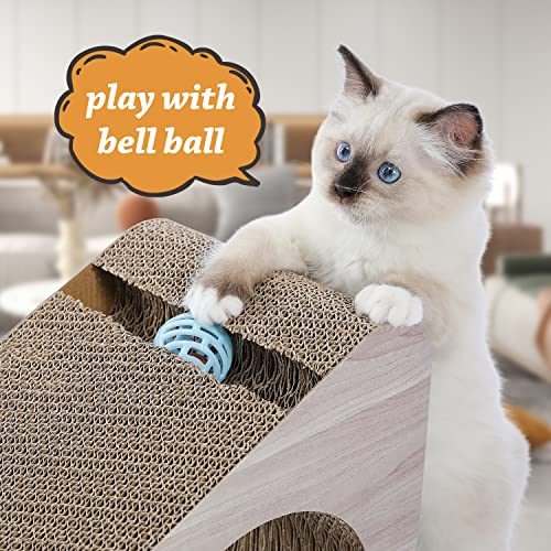28.3" Cardboard Cat Scratcher Triangle 2 in 1 Cat Scratching Ramp - view 6