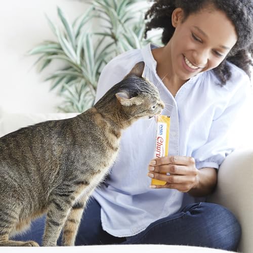 Churu Cat Treats, Lickable, Squeezable Creamy Purée Cat Treat with Green Tea Extract & Taurine, 0.5 Ounces Each Tube, 50 Tubes, Tuna & Chicken Variety - view 4