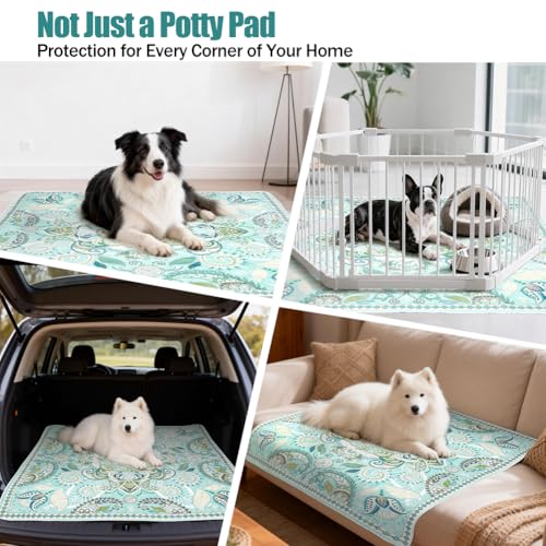 Washable Pee Pads for Dogs, 2 Pack Reusable Puppy Training Pads 31.5"x31.5" Super Absorbent Dog Pee Pad Waterproof Dog Training Pads, Non-Slip Potty Pads, Whelping Pads Blue - view 5