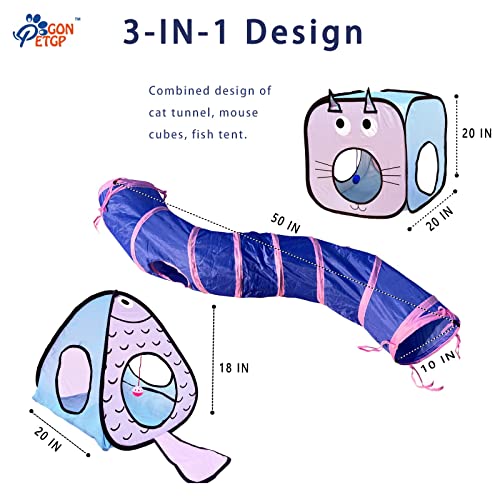 GONPET Set for Indoor Cats: 23 PCS Kitten Toys, Incl. Collapsible Pet Tunnel, Interactive Cat Teaser Wand & Balls - view 2