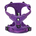 Adjustable No-Pull Dog Harness Reflective Vest, Purple, M