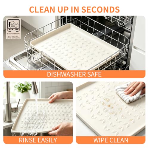 Silicone Pet Feeding Mat, Dog Cat Food Water Bowl Mat, Raised Edge Non-Slip - view 3