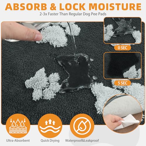 Washable & Waterproof Dog Whelping Pad, Super Absorbent & Soft Warm Plush Puppy Pads Potty Training, Quick Dry Reusable Pet Mats for Whelping Box Supplies,Playpen,Crate,24"*36" - view 3