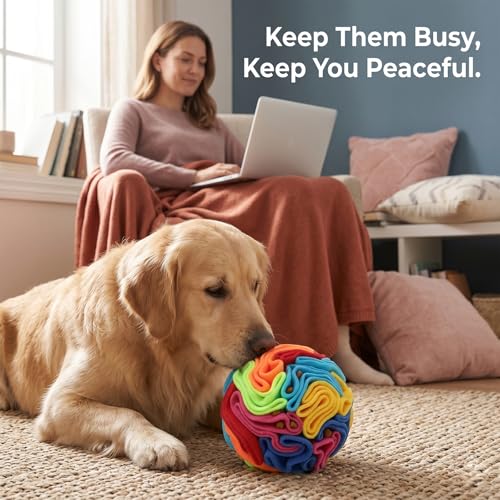 Snuffle Ball for Dogs - Soft Polar Fleece Interactive Puzzle Toy for Mental Stimulation & Boredom - Safe, Plastic-Free Foraging Game & Slow Feeder to Keep Pets Busy Indoors - view 4