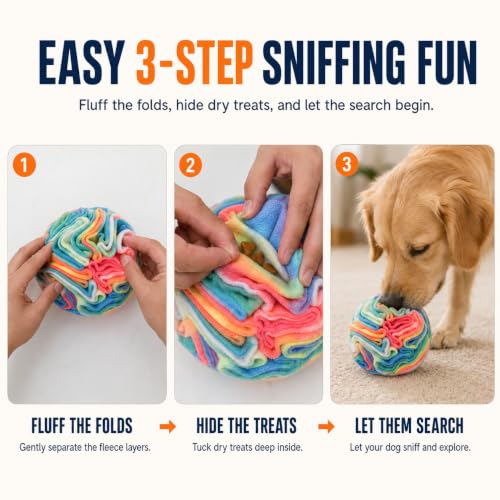 Snuffle Ball for Dogs, Puppy Treat Toy, Interactive Foraging Puzzle Ball Toy, Enrichment Toys for Large Dogs, Sniffle Interactive Treat Balls - view 4