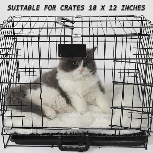 Pet Bed Extra Small 12 x 18 for Crate or Cage Fits Tiny Dogs And Indoor Cats With Rabbit,Washable XS Puppy Crate Bed Comfy Kennel Pad Anti-Slip Doggy Sleeping Mat Cushion for Mini Small Breeds,Cream - view 4