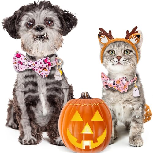 2 Pack Breakaway Halloween Cat Collar Ghosts Pattern with Bell - view 6