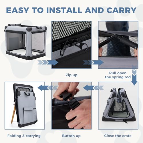 Soft Dog Crate 24 Inch, Small Foldable Outdoor Cat Carrier - view 6