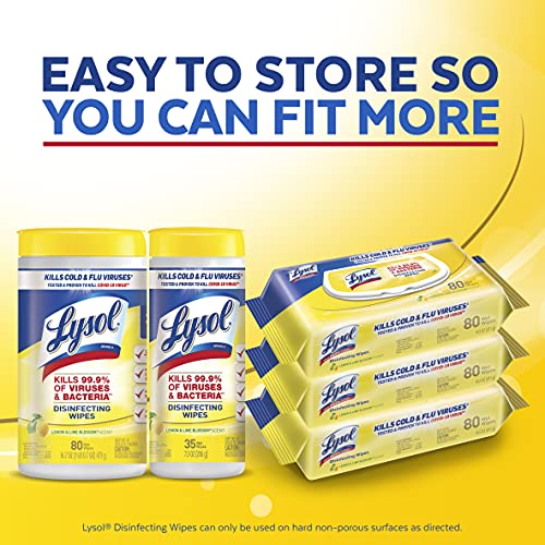 Disinfectant Handi-Pack Wipes, Multi-Surface Antibacterial Cleaning Wipes, for Disinfecting and Cleaning, Lemon and Lime Blossom, 480 Count (Pack of 6) - view 5